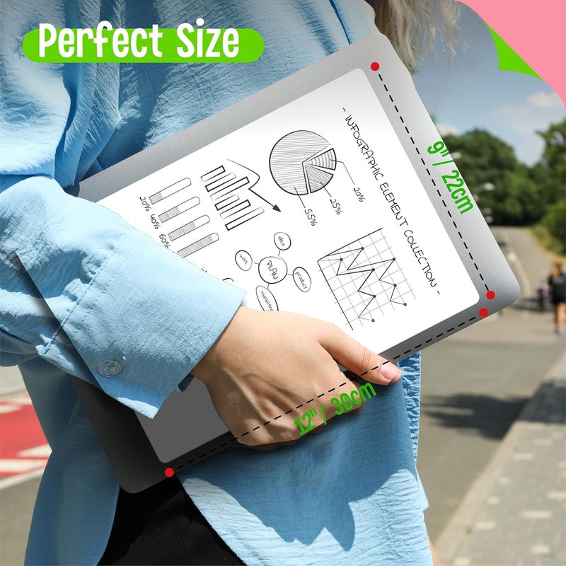 SpriteGru 8 Packs Small Whiteboards, Double Sided Dry Erase Blank Board, Writable and Erasable White Board for Office, Home, Classroom, Math, Drawing (Each Measures 12” x 9”) - Image 3